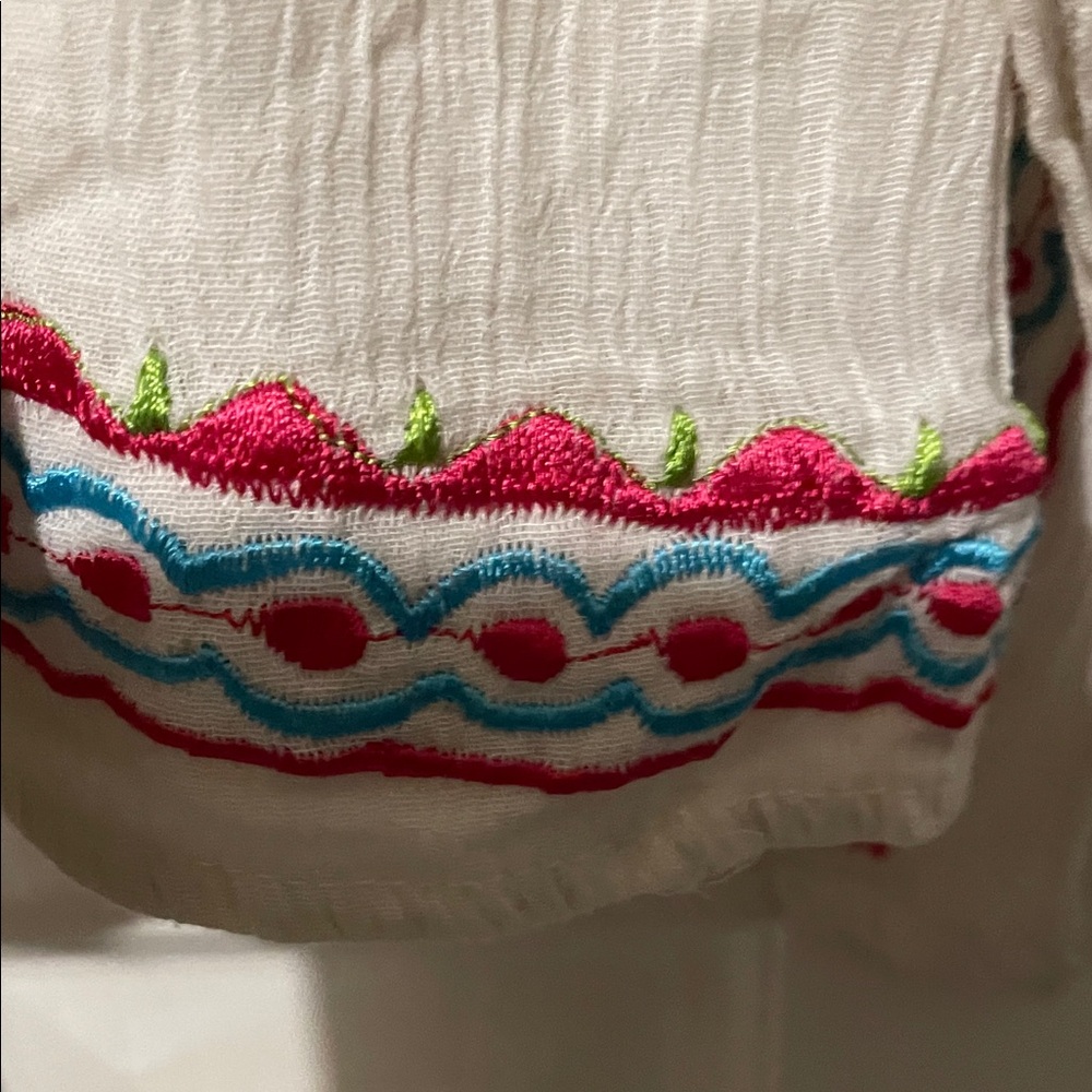 Embroidered White Women's Swim Coverup - Picture 4 of 11